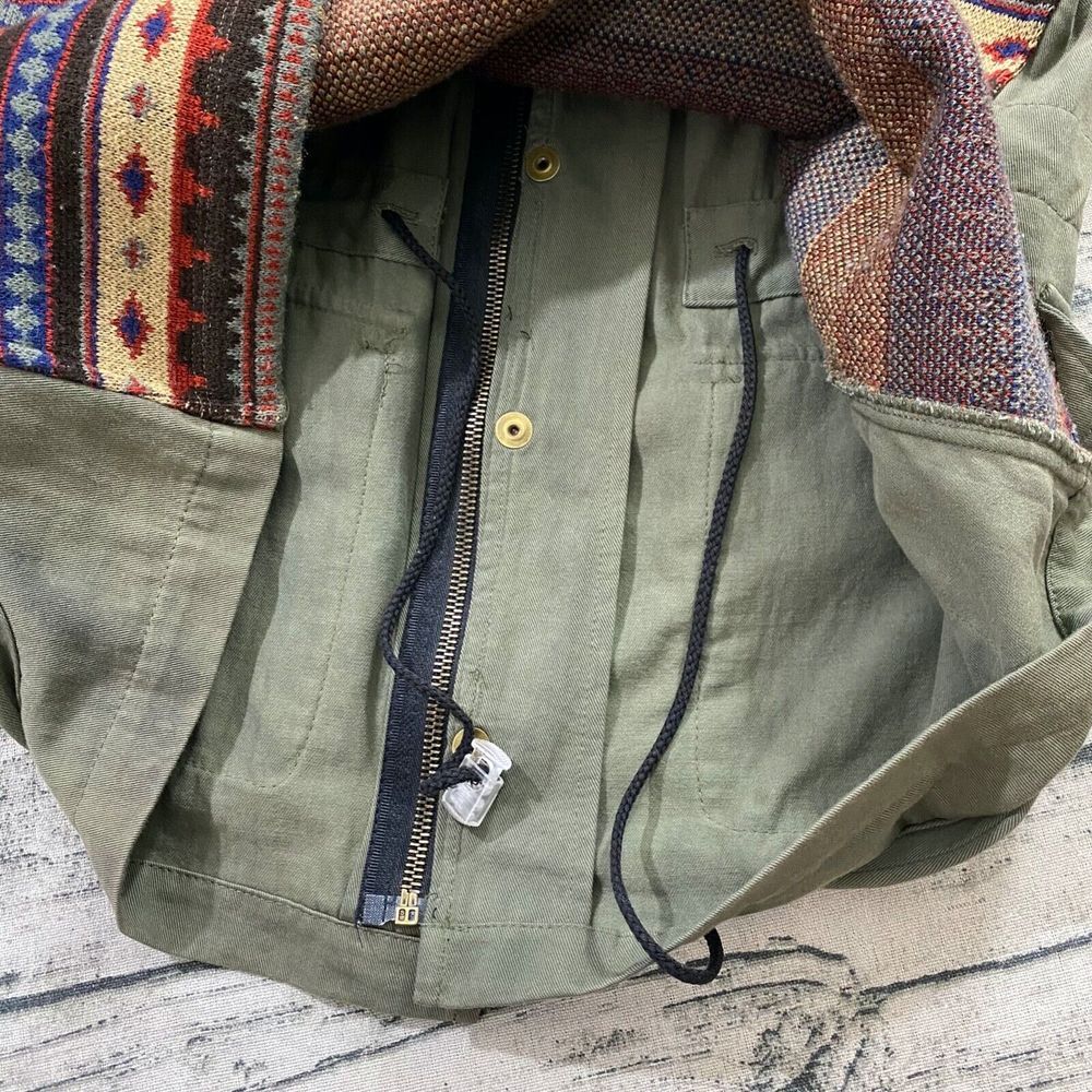 John Eshaya Womens Olive Field Southwest Aztec Art Cargo Jacket M/L - Picture 11 of 13